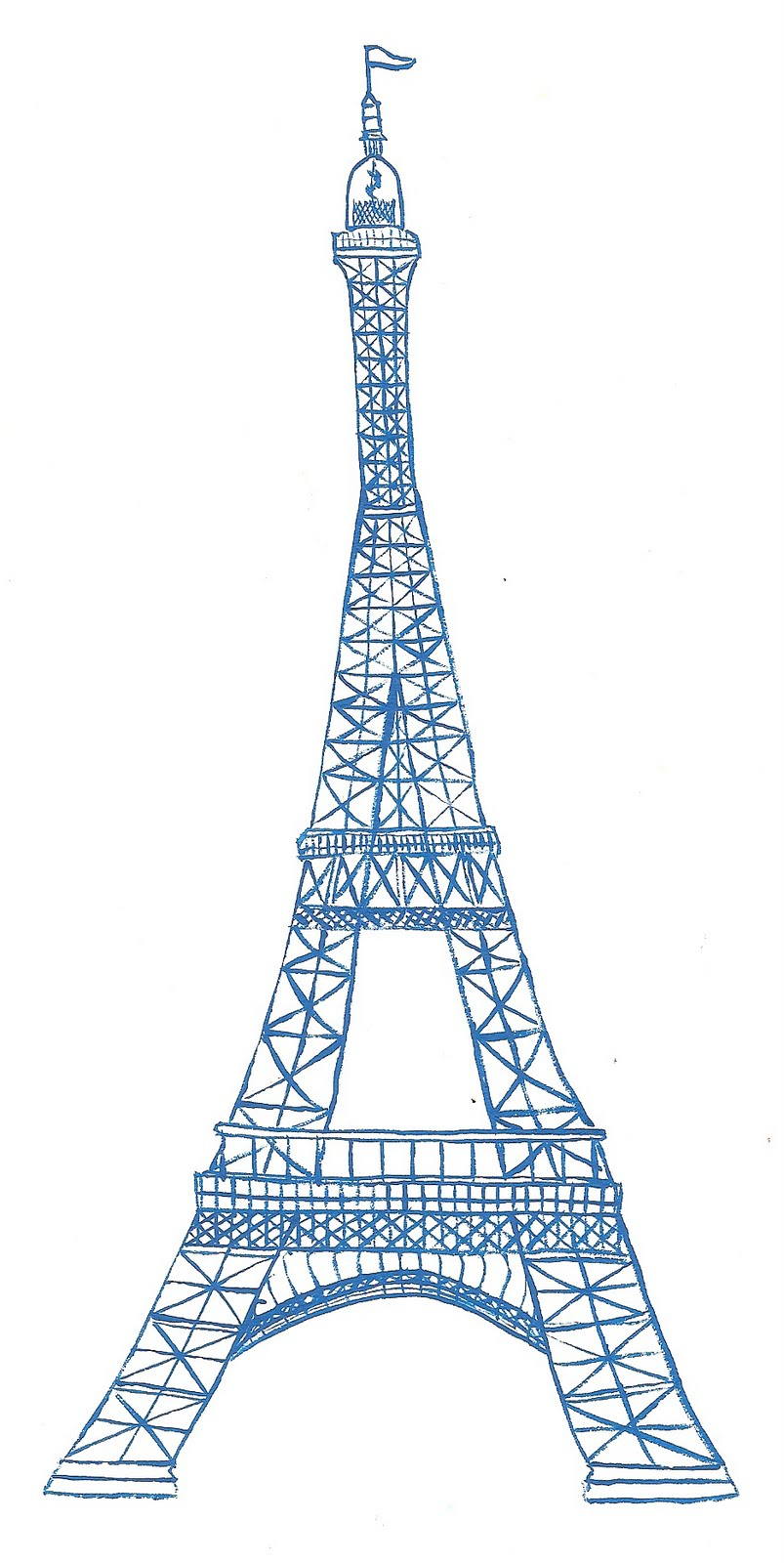 Eiffel Tower Simple Drawing Amazing Sketch