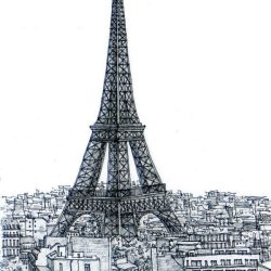 Eiffel Tower Simple Drawing Art