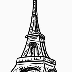 Eiffel Tower Simple Drawing Creative Style