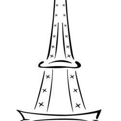 Eiffel Tower Simple Drawing Hand drawn