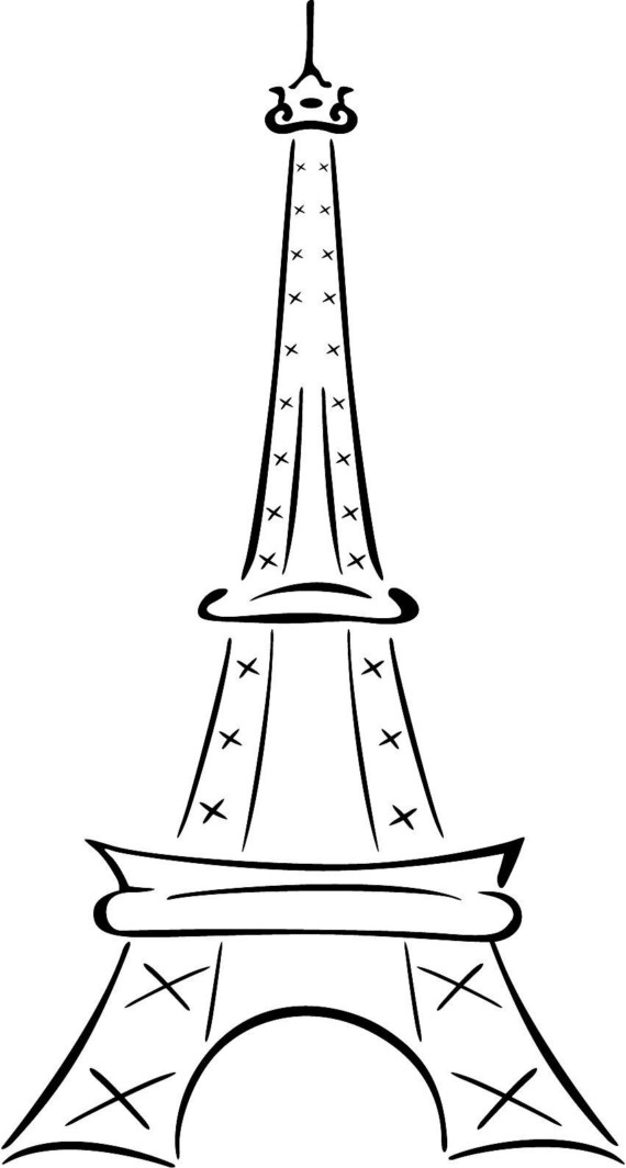 Eiffel Tower Simple Drawing Hand drawn