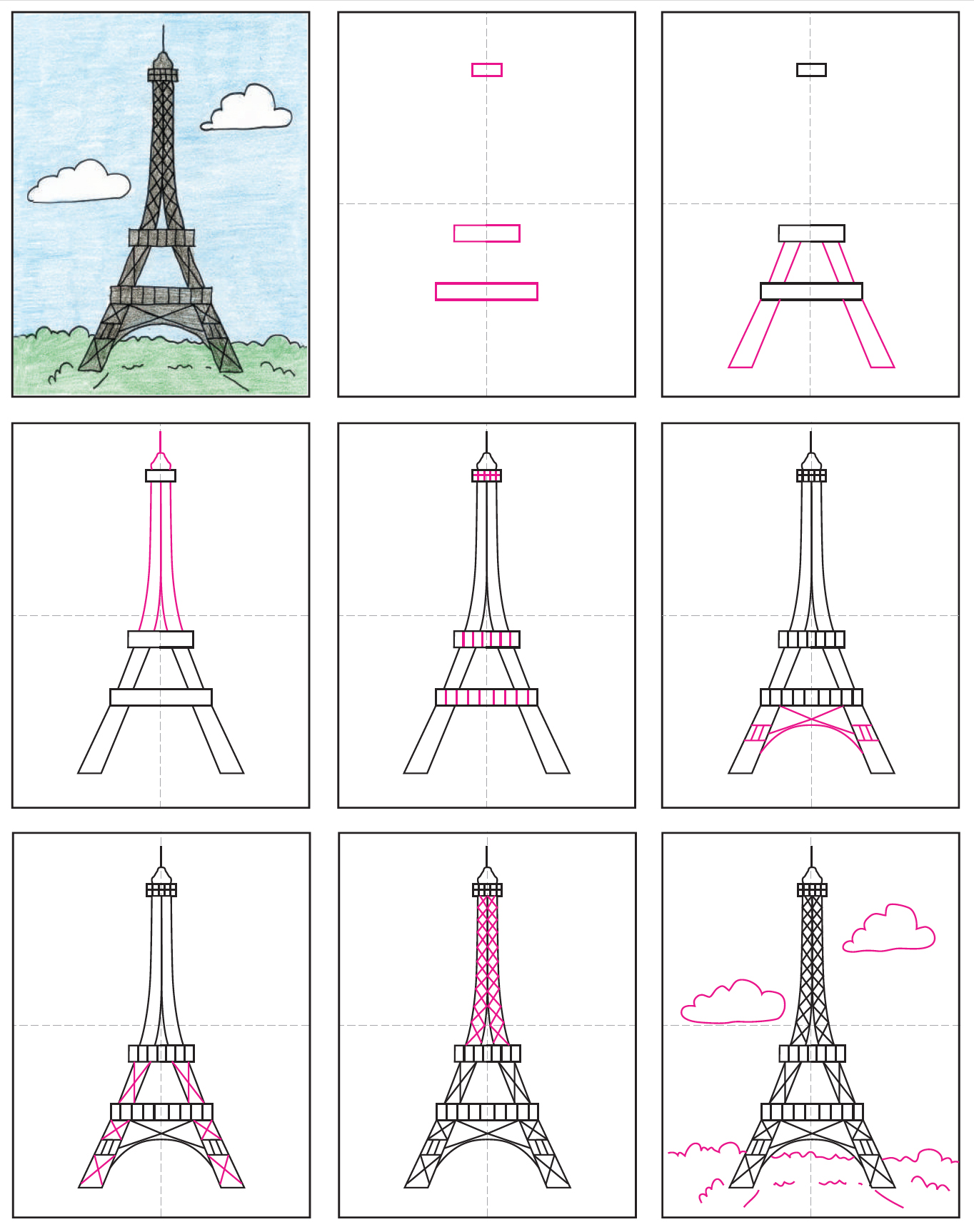 Eiffel Tower Simple Drawing