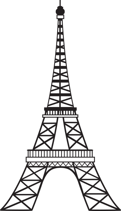 Eiffel Tower Simple, Parisian Architecture, Cultural Symbol, Iconic Landmark, Tourist Attraction Drawing