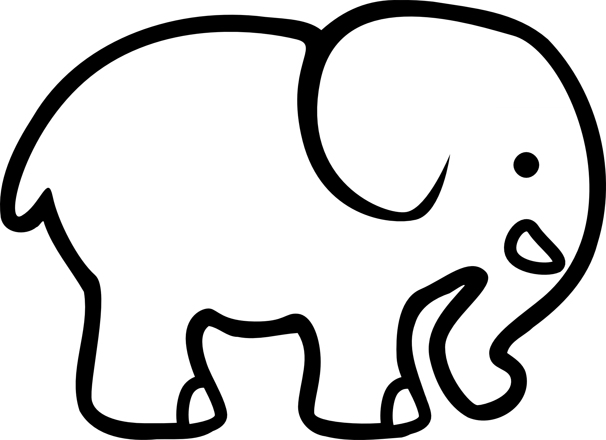 Elephant Cartoon Drawing Creative Style