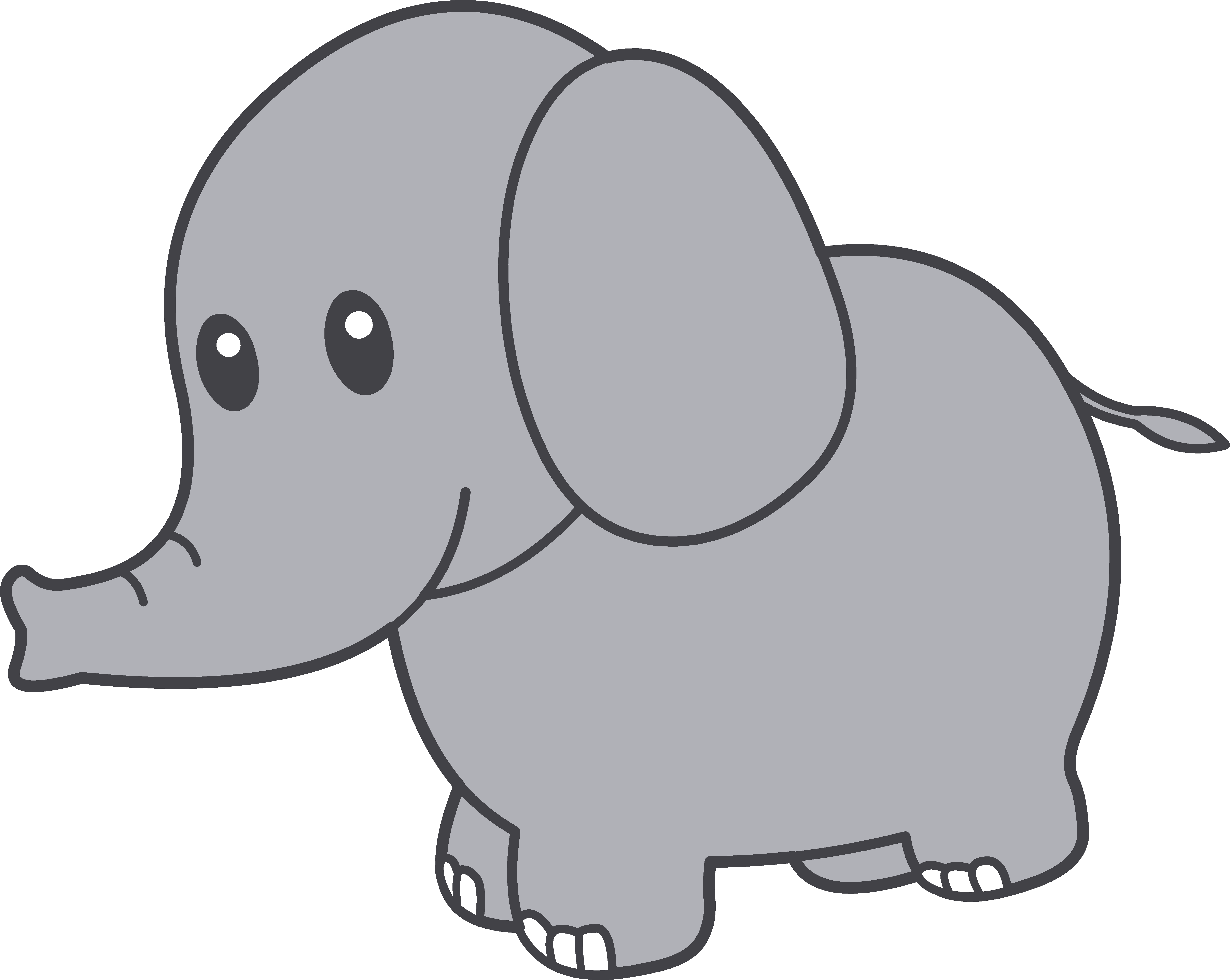 Elephant Cartoon Drawing Hand drawn