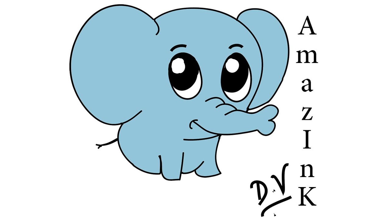 Elephant Cartoon Drawing Image