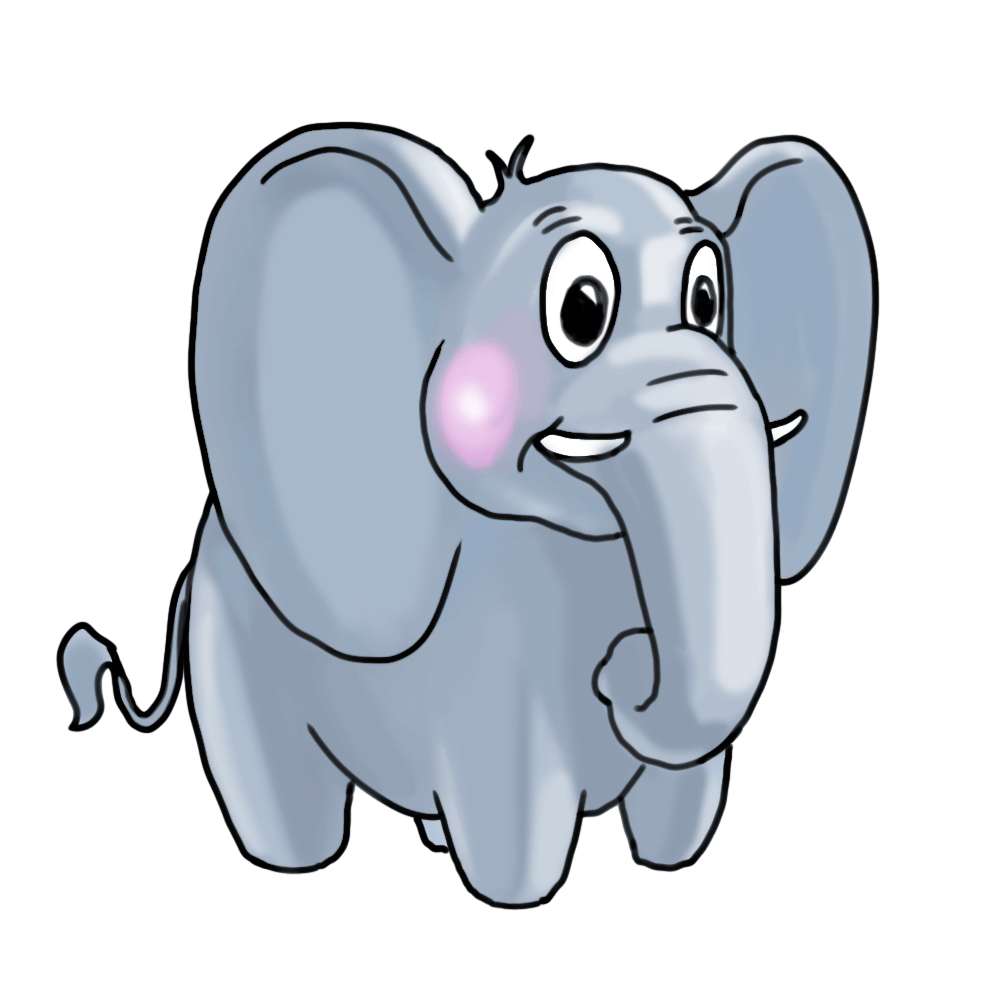 Elephant Cartoon Drawing Realistic Sketch