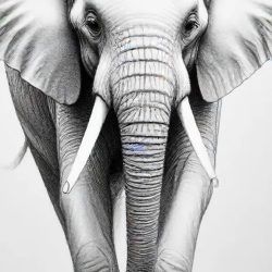 Elephant Drawing Sketch Photo