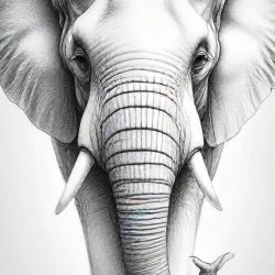 Elephant Head Drawing Art Sketch Image