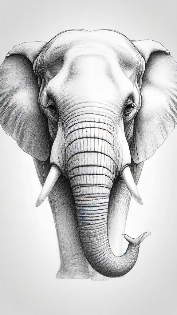 Elephant Head Drawing Art Sketch Image