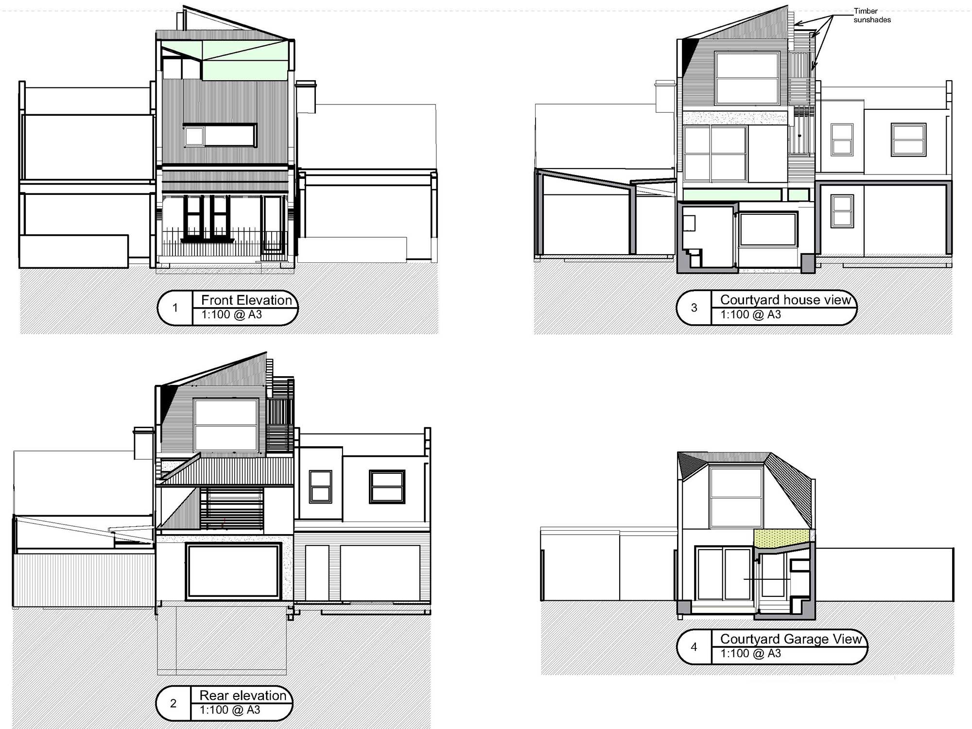 Elevation Drawing Modern Sketch