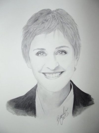 Ellen Degeneres, Talk Show, Comedian, LGBTQ+ Advocate, Philanthropist Drawing