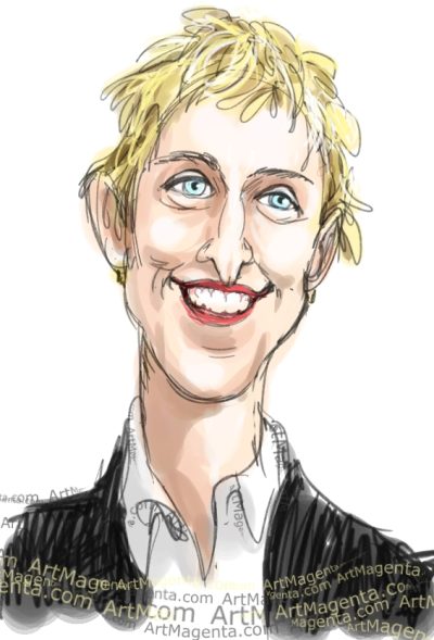 Ellen Degeneres, Talk Show Host, Philanthropist, LGBTQ Advocate, Comedy Icon Drawing