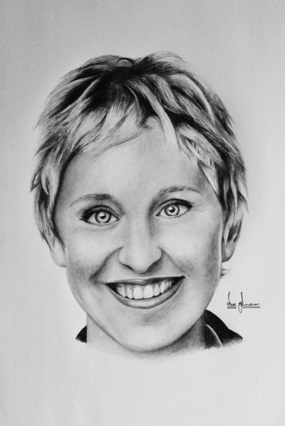 Ellen Degeneres, Talk Show, Comedian, LGBTQ+ Advocate, Philanthropist Drawing