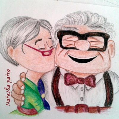 Ellie And Carl, Friendship, Love Story, Adventure, Journey Drawing