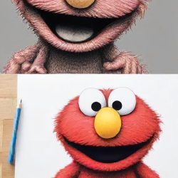 Elmo Drawing Sketch Photo