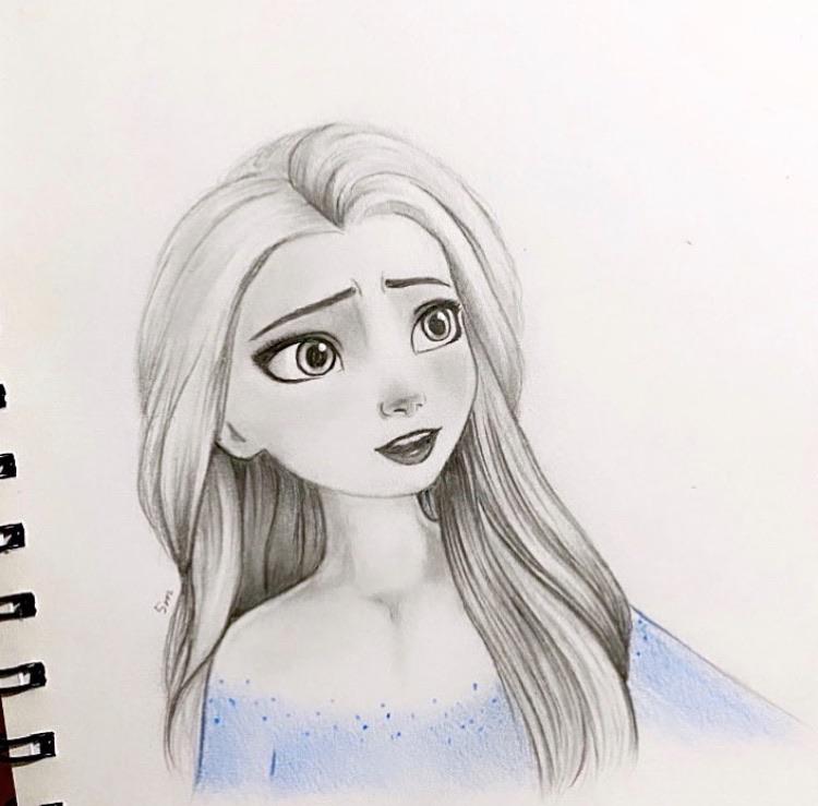 Elsa Drawing Amazing Sketch