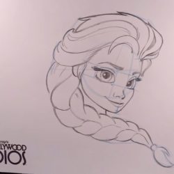 Elsa Drawing Artistic Sketching