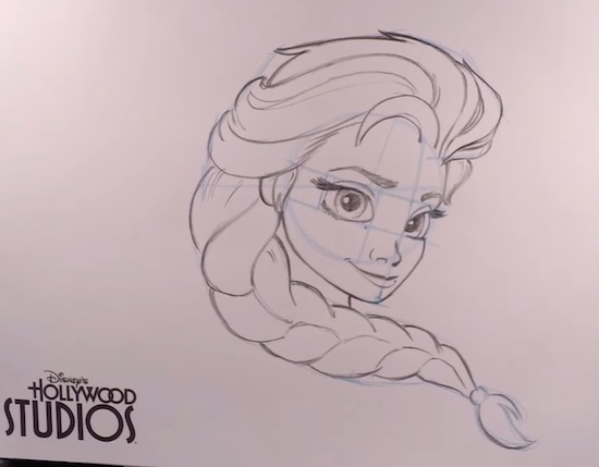 Elsa Drawing Artistic Sketching