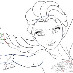 Elsa Drawing Intricate Artwork