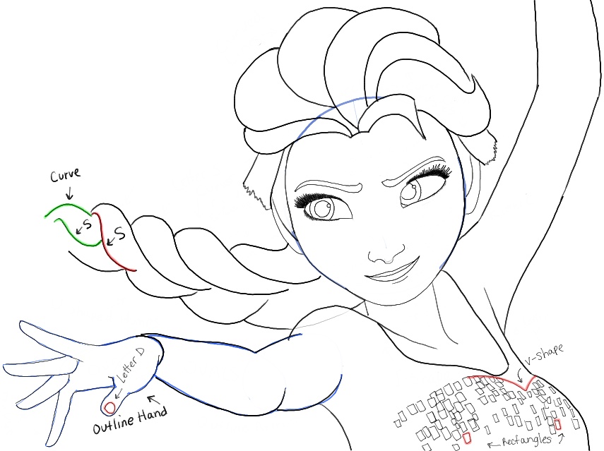 Elsa Drawing Intricate Artwork