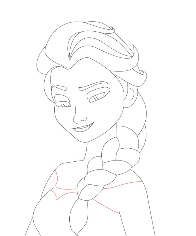 Elsa Drawing Realistic Sketch