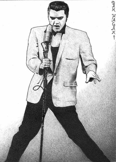 Elvis Presley, King Of Rock, Icon, Music Legend, Rock ‘N’ Roll Drawing