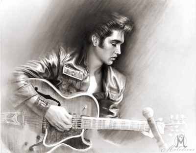 Elvis Presley, Graceland, Rock ‘n’ Roll, Iconic Musician, Cultural Legend Drawing