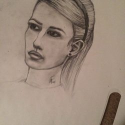 Emma Roberts Drawing Detailed Sketch