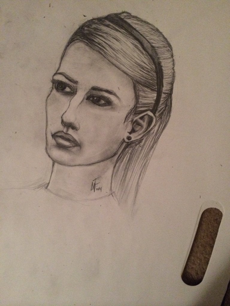 Emma Roberts Drawing Detailed Sketch