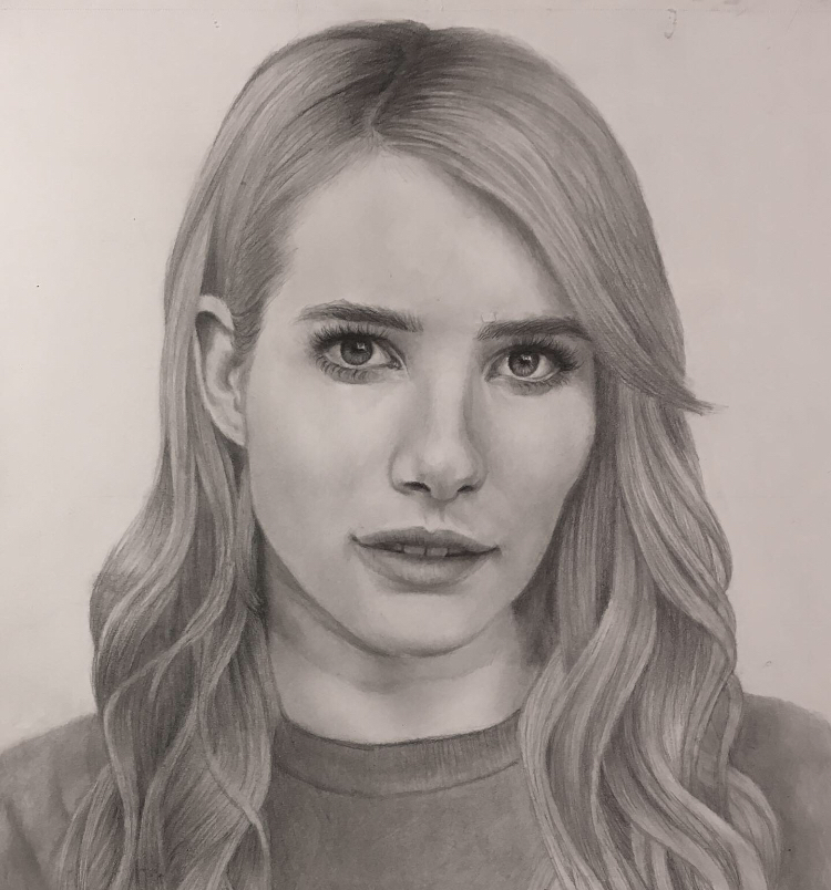 Emma Roberts Drawing Hand drawn Sketch