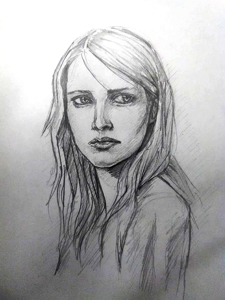 Emma Roberts Drawing Modern Sketch