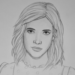 Emma Roberts Drawing Realistic Sketch