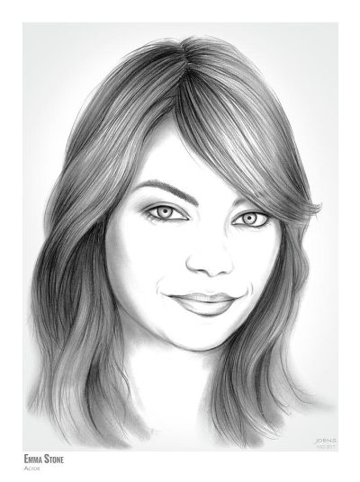 Emma Stone, Actress, Oscar Winner, Talent, Hollywood Drawing