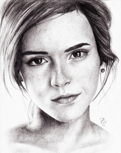 Emma Watson Charcoal, High-Quality Material, Eco-Friendly Product, Unique Gift Idea, Elegant Design Drawing