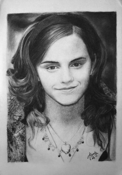 Emma Watson Charcoal, High-Quality Material, Eco-Friendly Product, Unique Gift Idea, Elegant Design Drawing