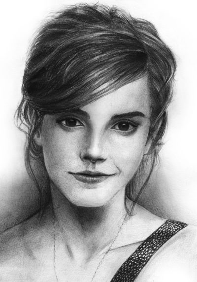 Emma Watson Charcoal, High-Quality Material, Eco-Friendly Product, Unique Gift Idea, Elegant Design Drawing