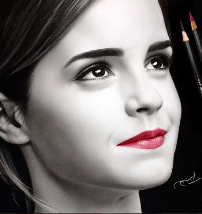 Emma Watson Charcoal, High-Quality Material, Eco-Friendly Product, Unique Gift Idea, Elegant Design Drawing