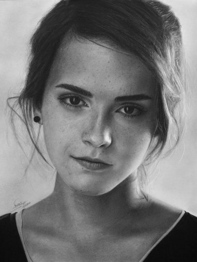 Emma Watson Charcoal, High-Quality Material, Eco-Friendly Product, Unique Gift Idea, Elegant Design Drawing