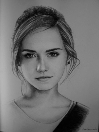 Emma Watson Charcoal, High-Quality Material, Eco-Friendly Product, Unique Gift Idea, Elegant Design Drawing