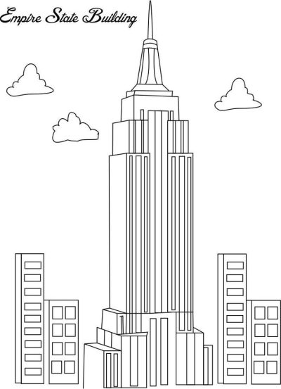 Empire State Building, Art Deco, Iconic Skyline, Observation Deck, Manhattan Landmark Drawing