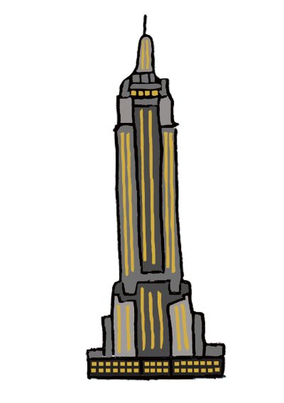 Empire State Building, Art Deco, Iconic Landmark, Observation Deck, New York City Drawing