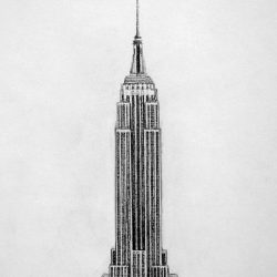 Empire State Building Drawing Art