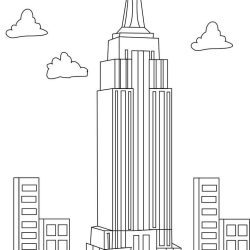 Empire State Building Drawing Artistic Sketching