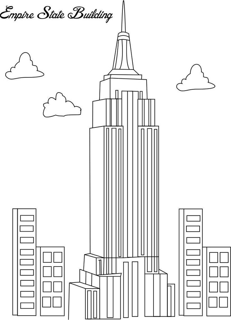 Empire State Building Drawing Artistic Sketching