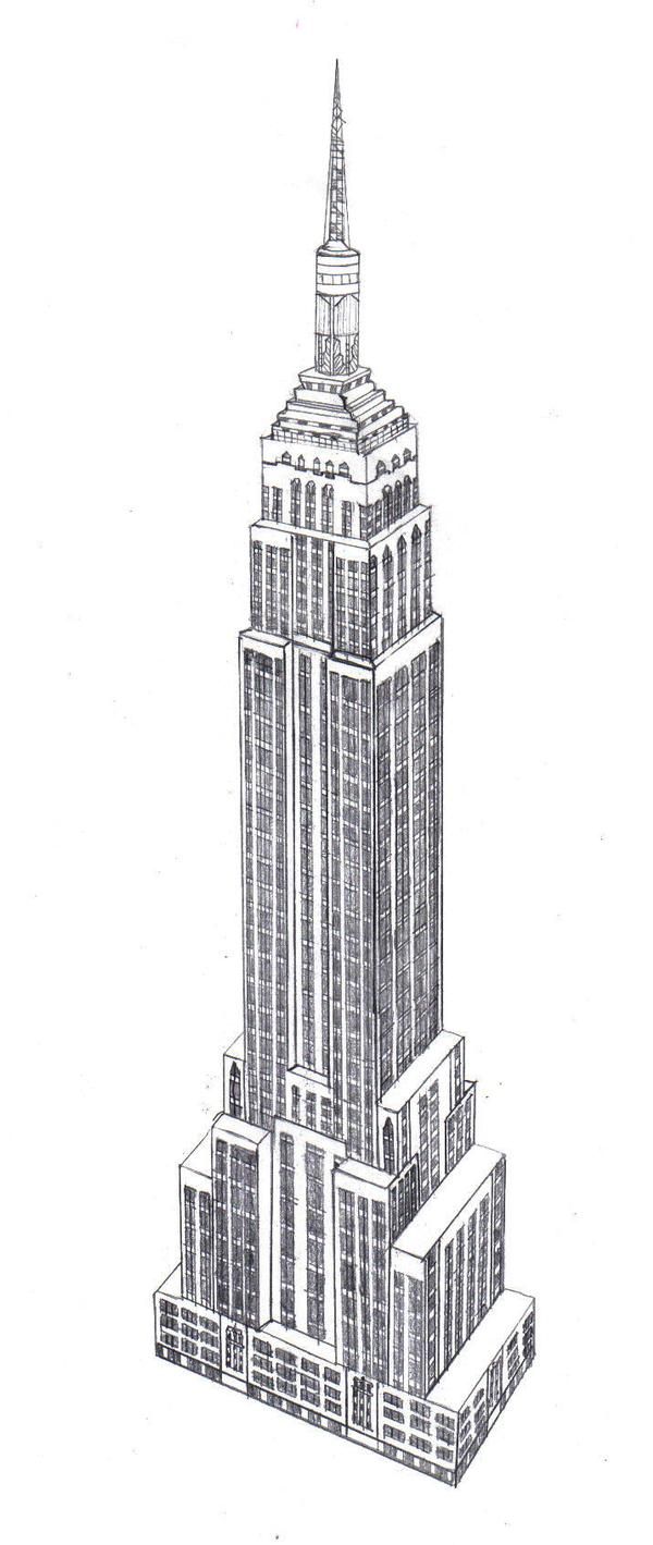 Empire State Building Drawing Creative Style