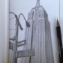 Empire State Building Drawing Fine Art