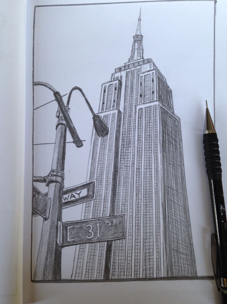 Empire State Building Drawing Fine Art