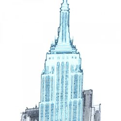 Empire State Building Drawing Hand drawn