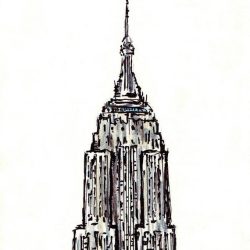 Empire State Building Drawing Professional Artwork